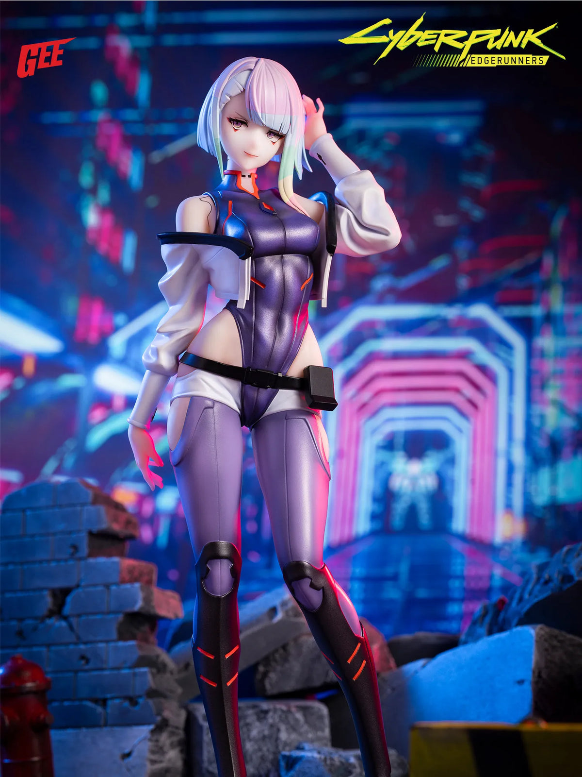 In Stock 24cm Cyberpunk: Edgerunners Lucy 1/7 Static Figurines Bookshelf, Desktop, Computer Case Decoration Collection Gift