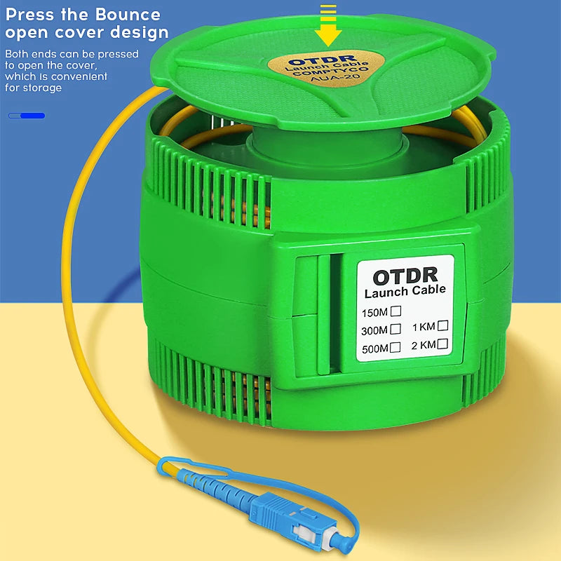 AUA-20 Single Mode 1KM OTDR Launch Cable Fiber Optic Testing Extension Cable SC/FC/ST/LC(A/UPC) Fiber Ring Dead Zone Eliminator