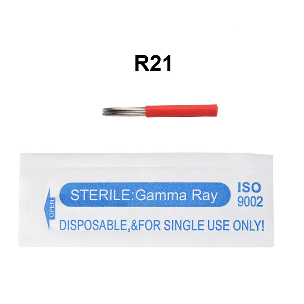 10pcs/bag Tattoo Permanent Round Blade Microblading 3R 5R F7 F19 R21 TMicroblading Needles for Manual Pen Shading Fog Eyebrow