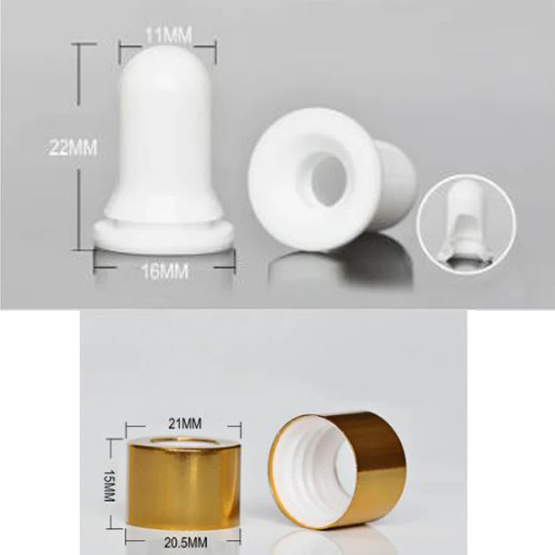 10pcs/lot  Lab Clear Glass Dropper Bottle with Golden Circle Cap 5ml 10ml 15ml 20ml 30ml 50ml 100ml