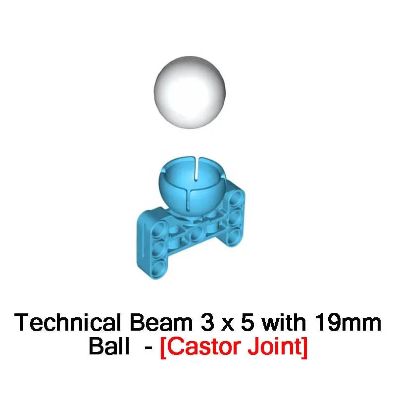 1/5/10PCS Technical Beam 3x5 with Ball And Castor Joint Ball 19mm SPIKE 45678 45345 Educational Building Blocks DIY Bricks Parts