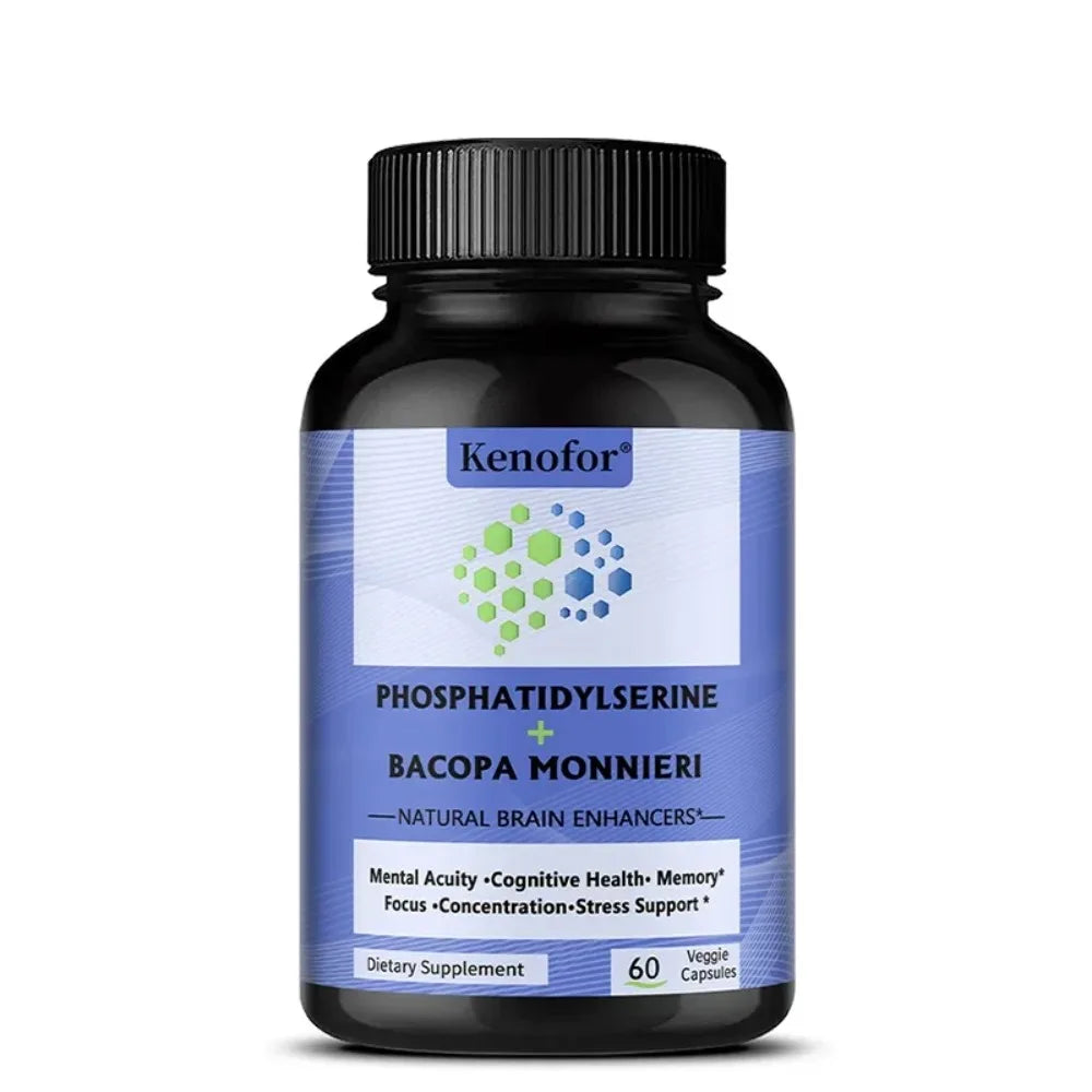 Phosphatidylserine Supplement Capsules, Improves Brain Function, Enhances Focus and Memory
