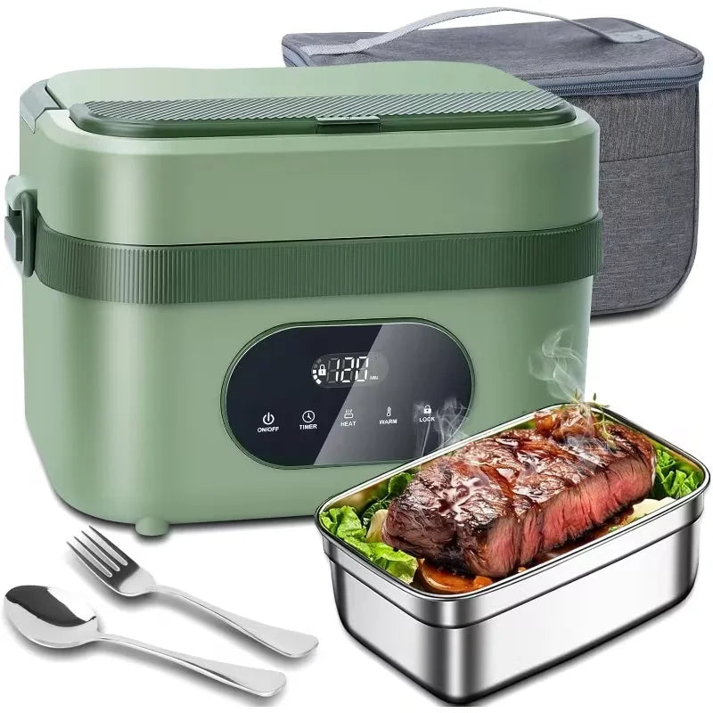 Gison 1.5L Electric Lunch Box Food Warmer Self Heating Lunch Box 18000mah Big Capacity Rechargeable Cordless Electric Lunch Box