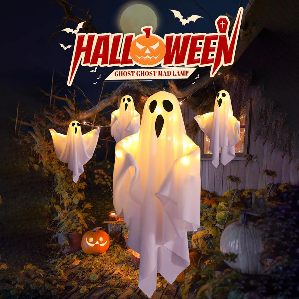Halloween Ghost Hanging Decorations Halloween Hanging Light Up White Flying Ghosts Tree Window Wall Scary Ornament 2026