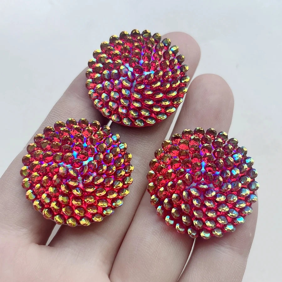 10pcs 30mm shiny round flowers Flat Back Rhinestone diy Jewelry Indigenous earrings for wedding decoration Handmade accessories
