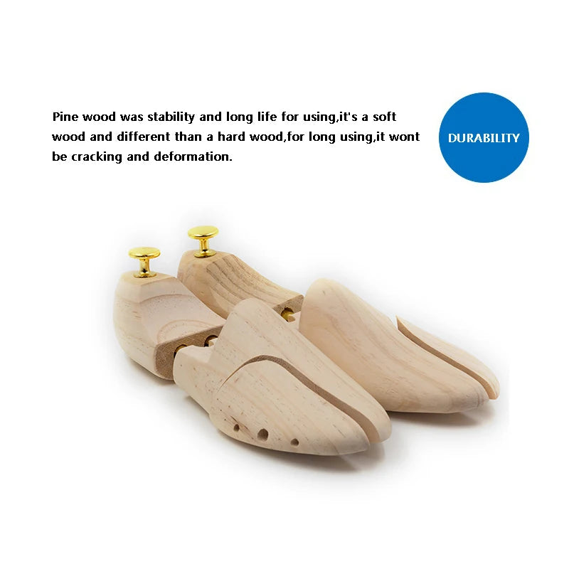 4-PACK Men's And Women's Shoe Trees, Adjustable Pine Wood Shoe Trees