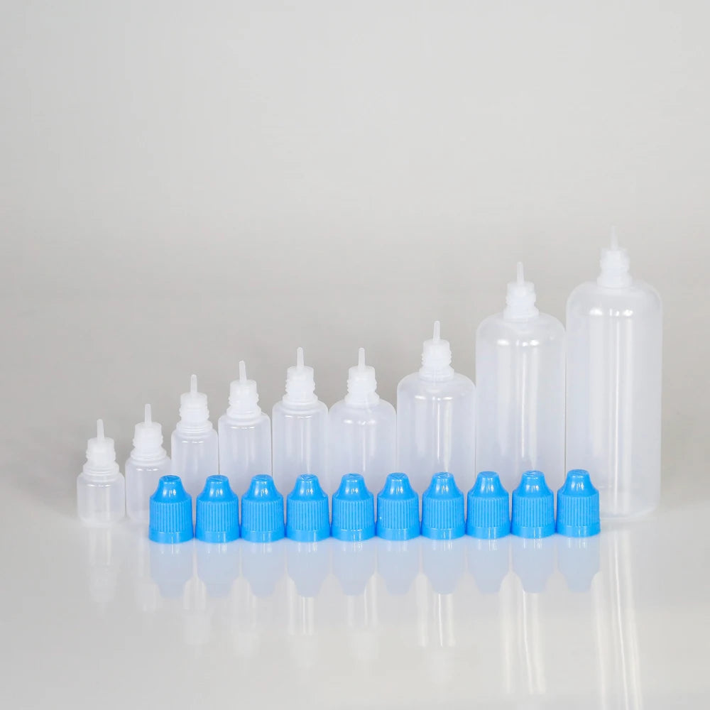 10pcs 3ml-120ml Plastic Dropper Bottles Empty Squeeze Liquid Eye Dripper Containers with Child Resistant Cap Travel Sample Vials