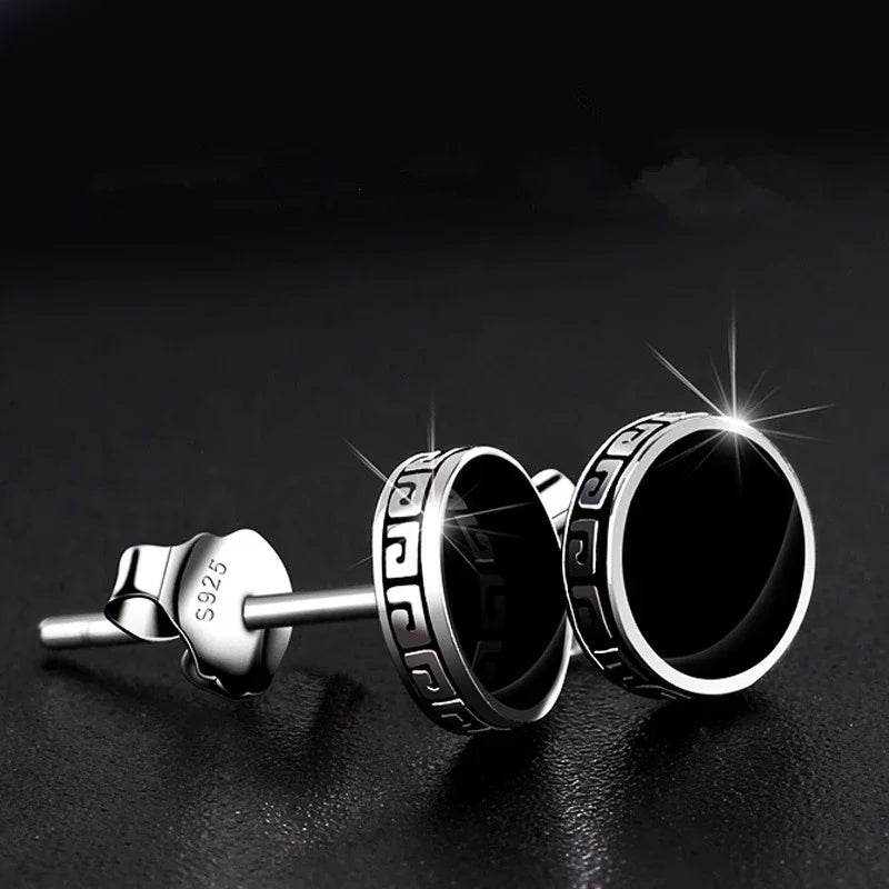 Lihong Personalized 925 Silver Earrings Men'S Single Earrings Street Punk Hip-Hop Jewelry