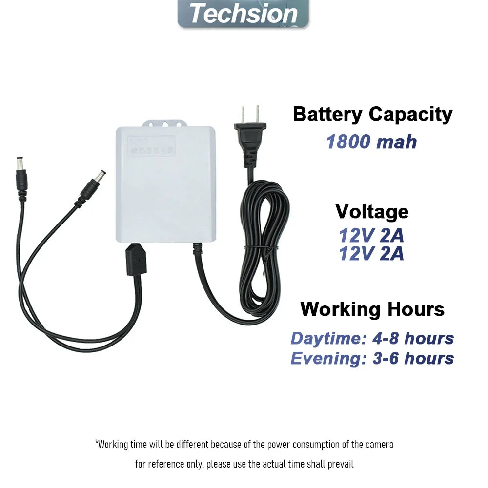 Outdoor Dual 12V 2A Output UPS Monitoring Power Outage Endurance Power Supply 5400 MAh Built-in Battery CCTV 24H Working System