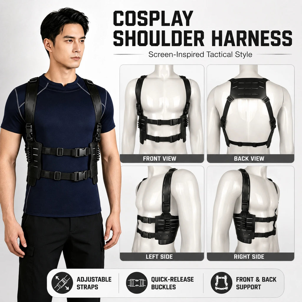 Tactical Shoulder Harness Residenttttt Evil Requiem Leon S. Kennedy Cosplay Gear for Halloween Costume Airsoft Wargame Accessory