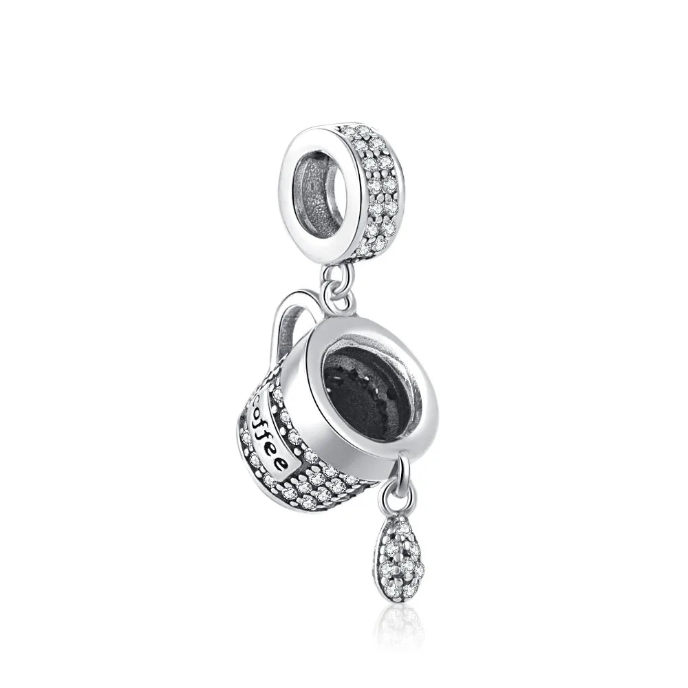 Hot Selling 925 Silver Cup,Coffee Cup,Beer,Bead Pendant Suitable European Original Bracelet DIY Accessories,Exquisite Jewelry ﻿