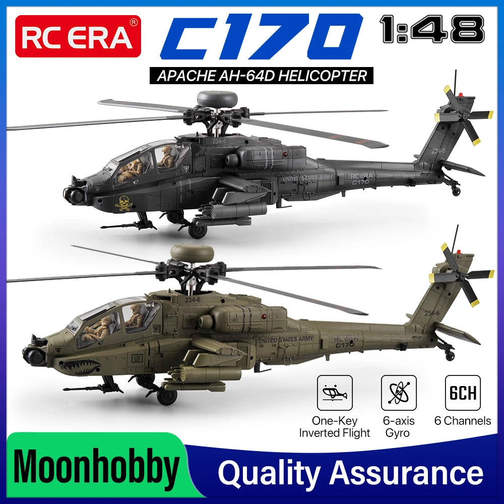 2026 New RC ERA C170 AH-64 Apache 1:48 Auto Stabilized Helicopter