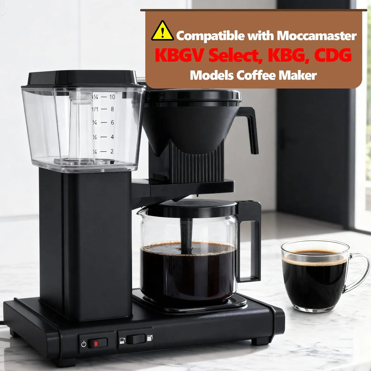 For Technivorm 89830,Moccamaster KBG, KBGV & CDG KBG Coffee Machine Replacement Pot Coffee Maker Accessories Glass Pot 1.25L