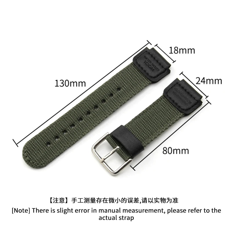 For Casio Small Square Black Army Green Dw5600 GW-5000 5035 GW-M5610 Farm Oak Ga2100 Gm2100 Modified Canvas Nylon 18mm Watchband