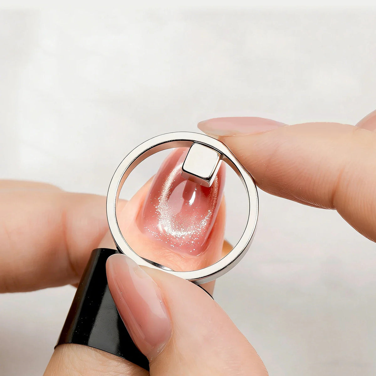 Magnetic Ring Hollow Cat Eye Tool Professional Black Hole Cat‑Eye Design DIY Nail Art Accessory