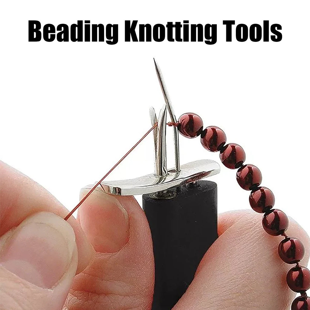 1 Bead Knotting Tool, Suitable for DIY Jewelry Making, Ensures Pearl Knotting, Suitable for Jewelry Designers and DIY Craftsmen, High-Quality Feel - Black