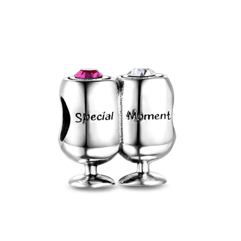 Hot Selling 925 Silver Cup,Coffee Cup,Beer,Bead Pendant Suitable European Original Bracelet DIY Accessories,Exquisite Jewelry ﻿