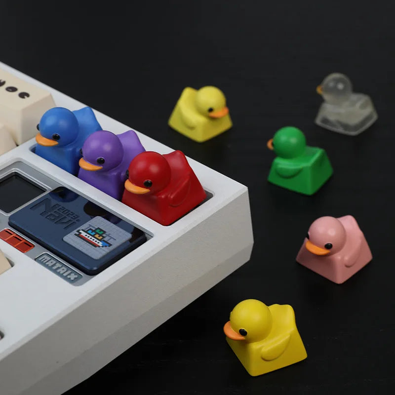 1PC Cute Duck Personalized Resin KeyCap Cartoon Decoration Gaming Key Cap for Cherry Mx Switch Gamer Mechanical Keyboard Gift