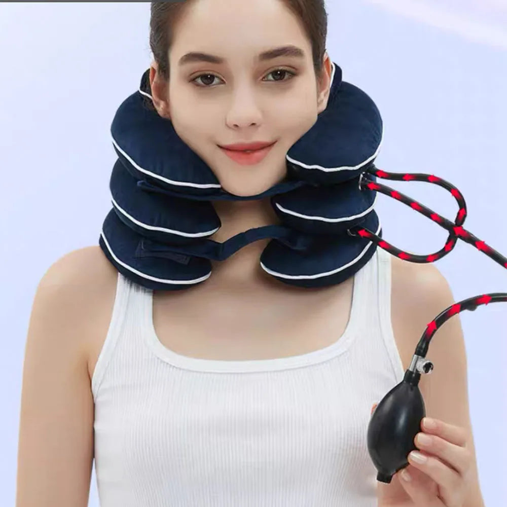 Inflatable Cervical Neck Traction Neck Stretcher Brace Neck Protection Prevent Cervical Forward Leaning Relief for Chronic Neck