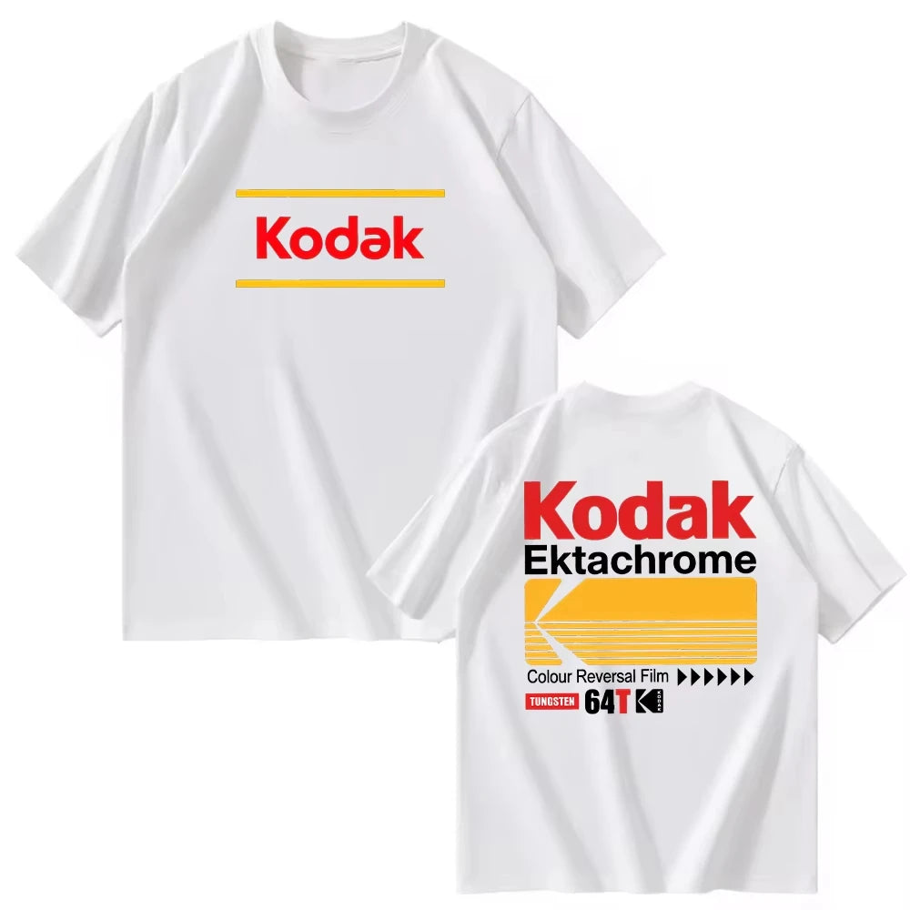 Kodak Polychrome Rainbow Back Print Unisex Cotton T Shirt Vintage Retro Short Sleeve Tee Y2K Casual Streetwear Film Graphic Top