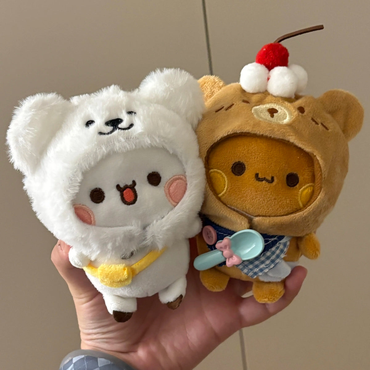 12cm Official Original Panda Bubu And Yier Outfit Change Plush Toy , Bubu And Dudu Plush Pendant Doll Gift