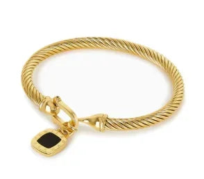 Stainless Steel Inlaid Zircon Bangle Round Bracelets