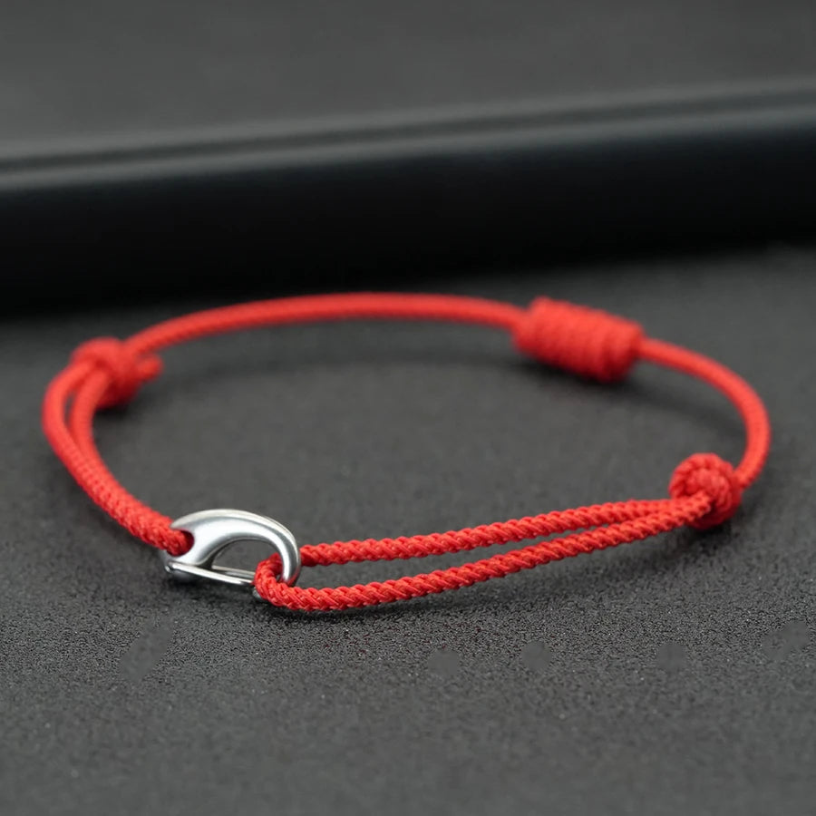 Handmade Adjustable Thin String Bracelet Unisex Stainless Steel Weaven Knot Luck Holiday Braslet Valentine Day Couple Pulseira