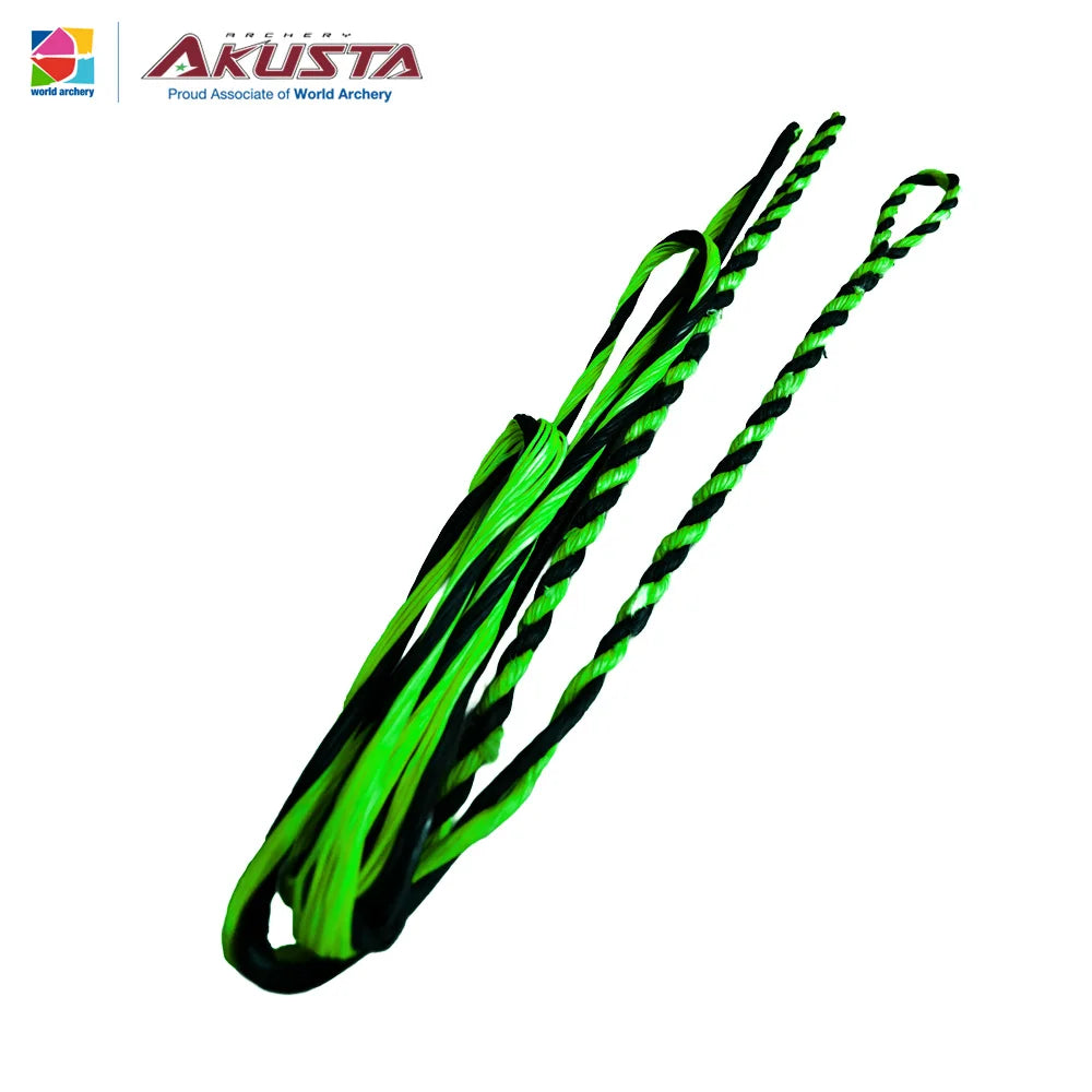 Akusta Recurve Bow Hand Made Bow String Dyna 97 Flight Material 16/18/20 Strands Black and Green Mixed Use For 50-70 Inch Bow