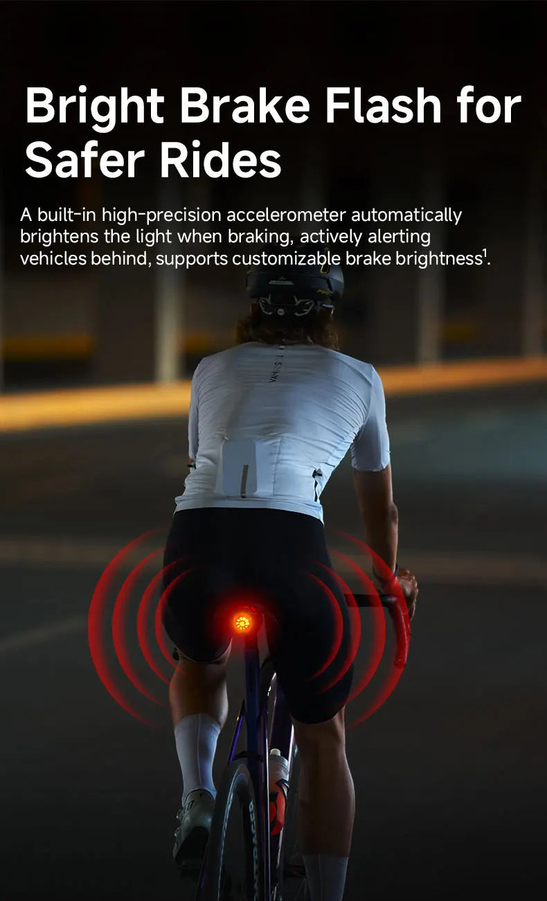 iGPSPORT TL50 Bike Tail Light Rear Bike Light Di2 Control 6 Light Mode Automatic Brake Sensing USB Rechargeable