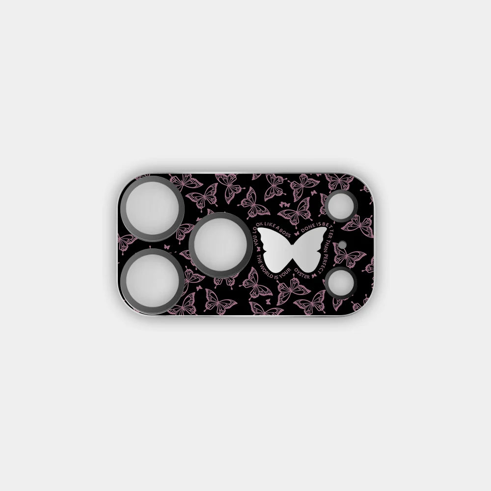 51-100 Cartoon Electroplated Camera Lens Protector for iPhone 17 Pro Max / 17 Pro Scratch Resistant Glass Rear Cover