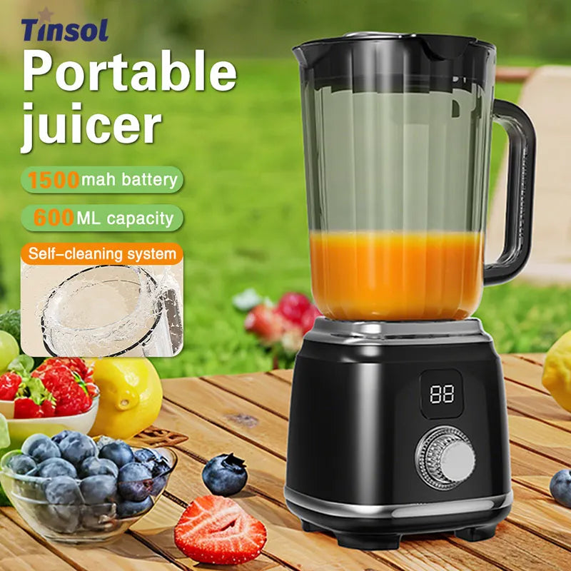 TINSOL New Home Juicer 10 Blades 3000mAh Multifunctional Blender Knob Juicer Ice Crusher  High Juicing Rate Kitchen Tools