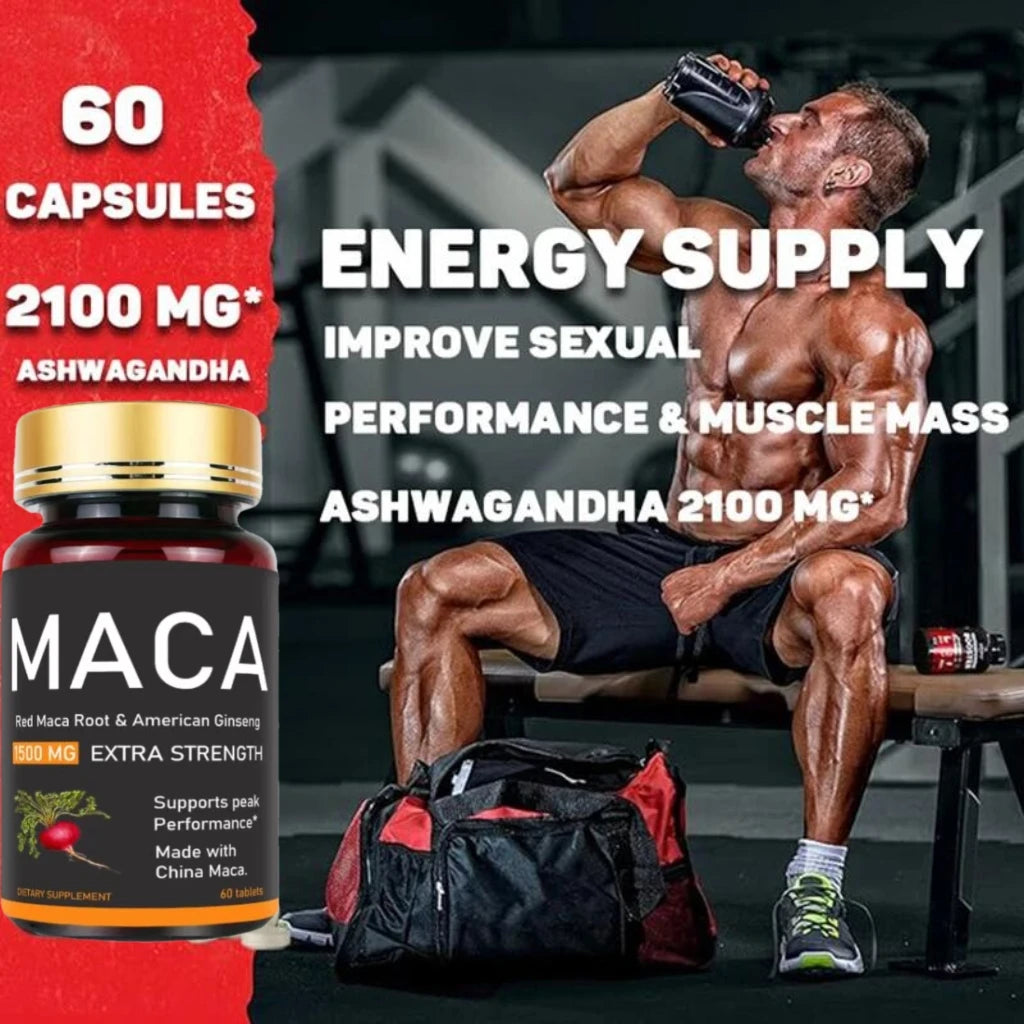 Original Ashwagandha, Ginseng& Maca Tablets, Male Supplement, Immunity Capsules for Men
