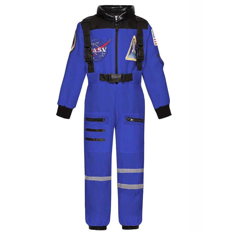 Kids Astronaut Costume Space Suit Halloween Cosplay Space Explorer Performance Children's Jumpsuit Spaceman Boys Girls Outfits