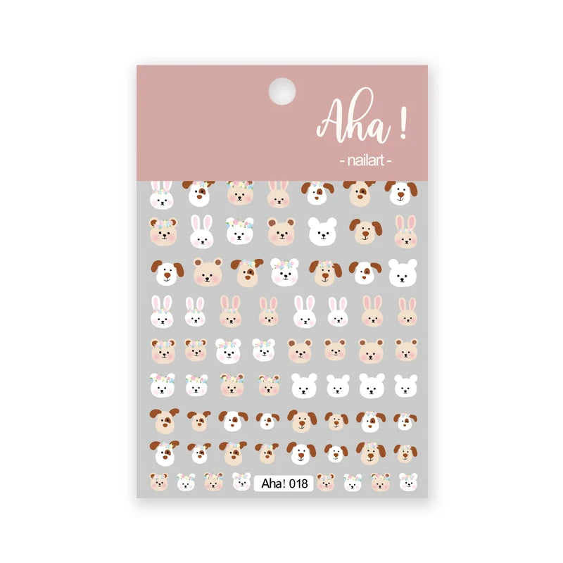 1Sheet Korean White Cloud Blue Nail Art Sticker 3D Star Moon Decal Pure Twilight Self-adhesive Manicure Slider Accessories RE#53
