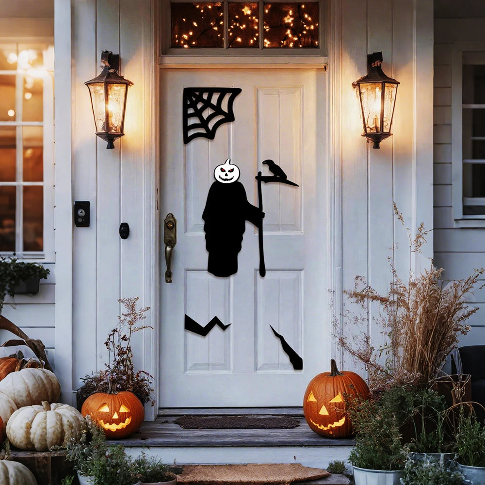 Halloween Decor Door Stickers Window Decor Skeleton Hand Pumpkin DIY Devil Witch Hat Glass Window Stickers Home Decorations