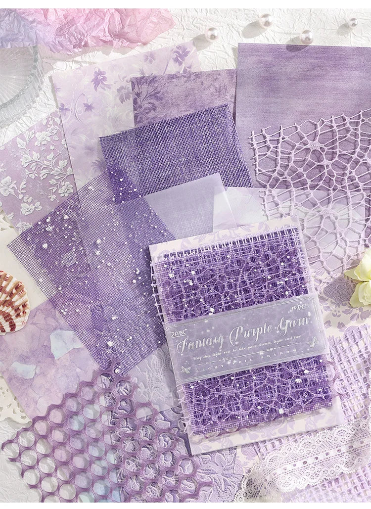 15 pcs Mesh Collage Material Pack, Mixed Texture Non-Stick Journal Papers, DIY Scrapbooking Supplies