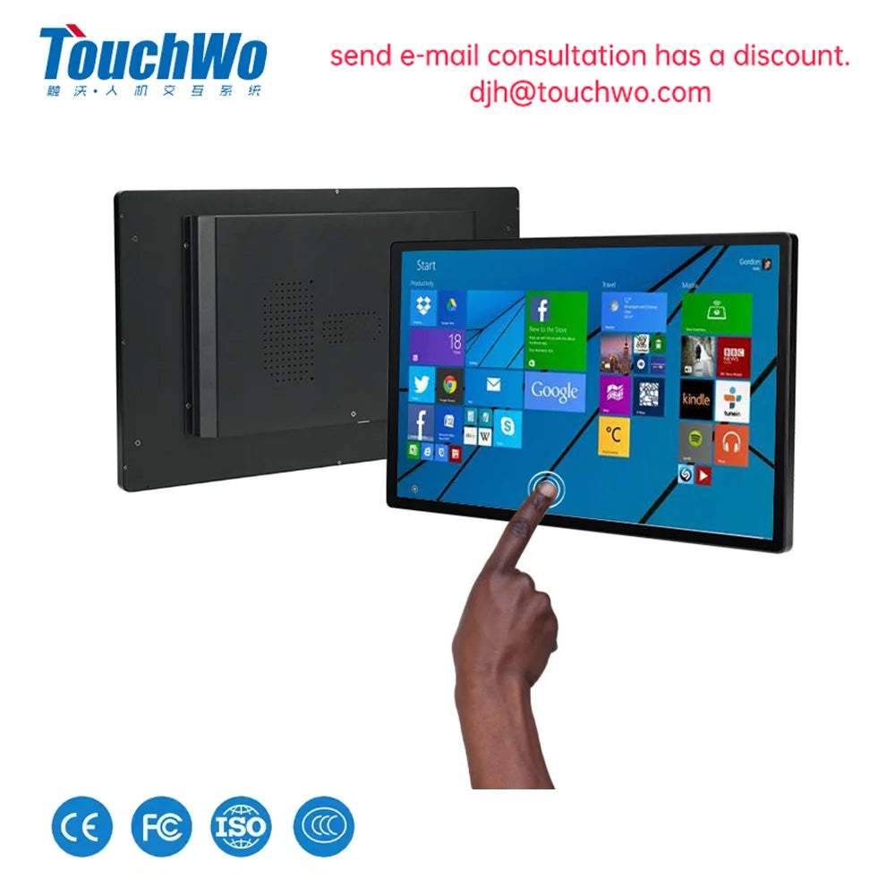 TouchWo 21.5 27 32 Inch HDMI Touch Screen PC Touchscreen Monitor Android11/Window 10 Tablet Industrial All In One PC with Wifi