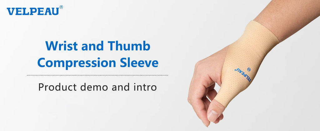 VELPEAU Thumb Compression Sleeve for Mild Arthritis Pain and Sports, Thumb Splint Support Liner Universal for Both Hands, 2PCS