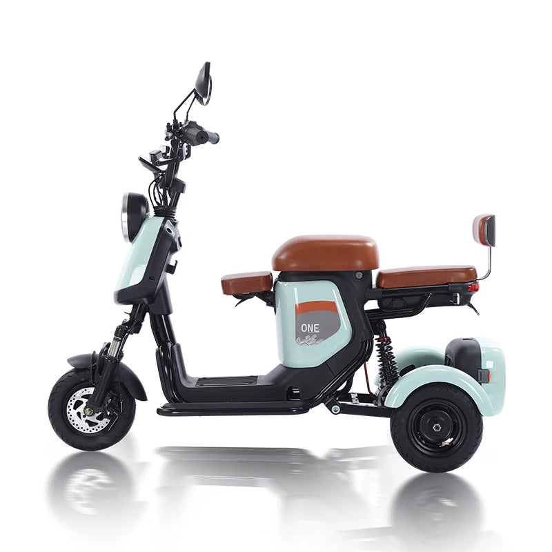 800W 3 Wheeled Electric Bicycle Family Use Electric Tricycle Bike 3 Wheel Ebike for Adults