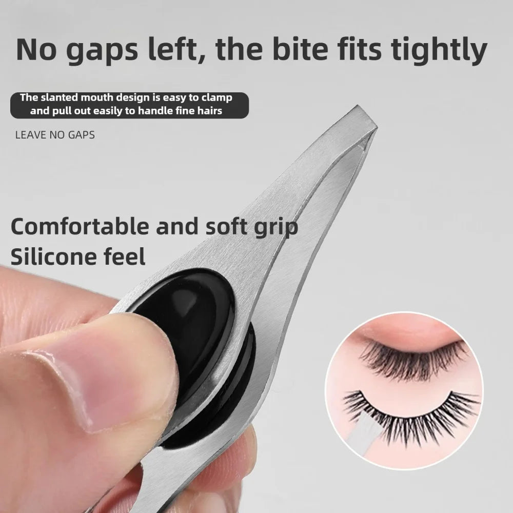 1pc Hot Sales Precision Portable Stainless Steel Button Cell Smart Design Eyebrow Hair Remove Tweezer with LED Light Makeup Tool