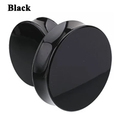 Pair 3-50mm Acrylic Solid Ear plug White&Black Earing Large Big Tunnel Size Stretcher Saddle Flesh Tunnel Expander Body jewelry
