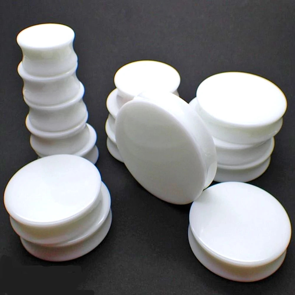 Pair 3-50mm Acrylic Solid Ear plug White&Black Earing Large Big Tunnel Size Stretcher Saddle Flesh Tunnel Expander Body jewelry