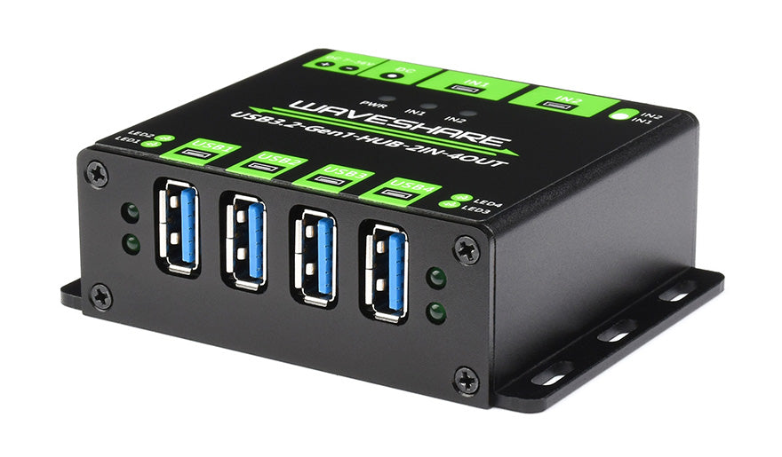 Industrial Grade USB HUB Extending 4* USB 3.2 Ports Switchable Dual Hosts Multi Protections