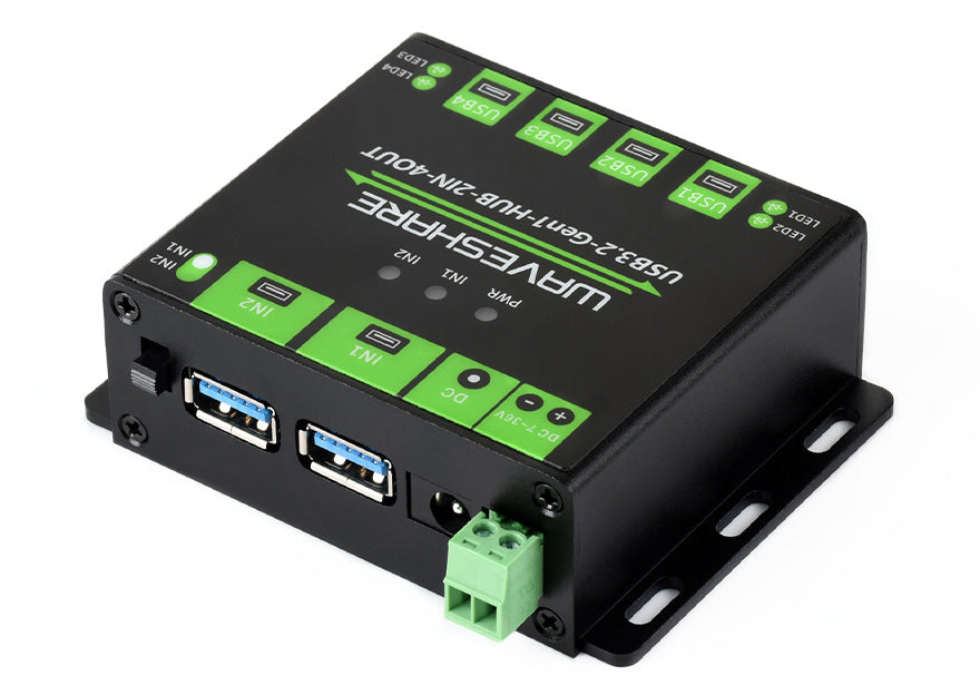 Industrial Grade USB HUB Extending 4* USB 3.2 Ports Switchable Dual Hosts Multi Protections