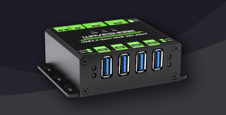 Industrial Grade USB HUB Extending 4* USB 3.2 Ports Switchable Dual Hosts Multi Protections