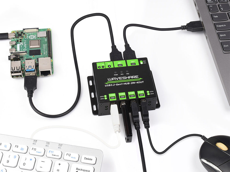 Industrial Grade USB HUB Extending 4* USB 3.2 Ports Switchable Dual Hosts Multi Protections
